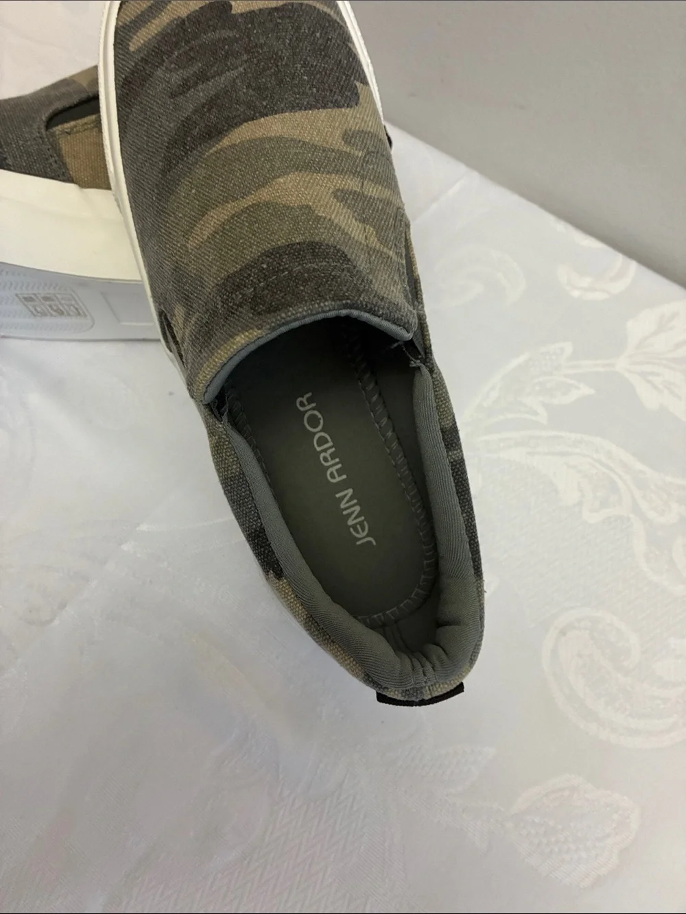 Jenn Ardor Camouflage Slip-On Sneakers - Olive & Black